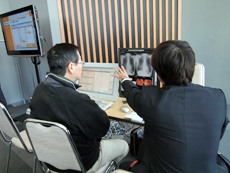 電子カルテシステムとPACSの一体型システムを展示した三洋電機